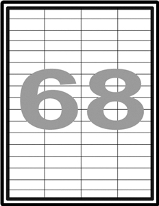 Print etikety 48,5 x 16,9 mm v arku A4, etiket na archu 68