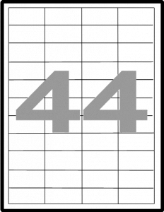 Print etikety 48,5 x 25,4 mm v arku A4, etiket na archu 44
